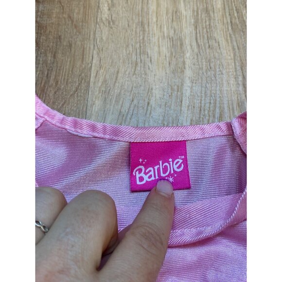 Vintage 1996 Barbie Pink Silky Nightgown Dress Girls With Lace Trim & Floral Bar - Picture 4 of 9